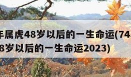 74年属虎48岁以后的一生命运(74年属虎48岁以后的一生命运2023)