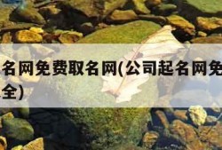 公司起名网免费取名网(公司起名网免费取名网站大全)