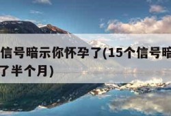 15个信号暗示你怀孕了(15个信号暗示你怀孕了半个月)