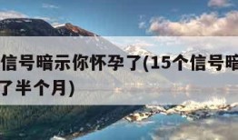 15个信号暗示你怀孕了(15个信号暗示你怀孕了半个月)