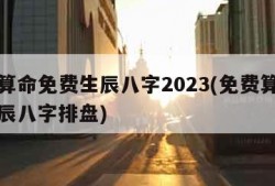 免费算命免费生辰八字2023(免费算命免费生辰八字排盘)